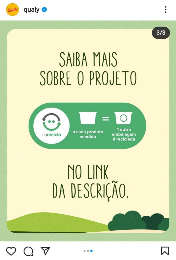 Print da postagem de divulgação da parceria.